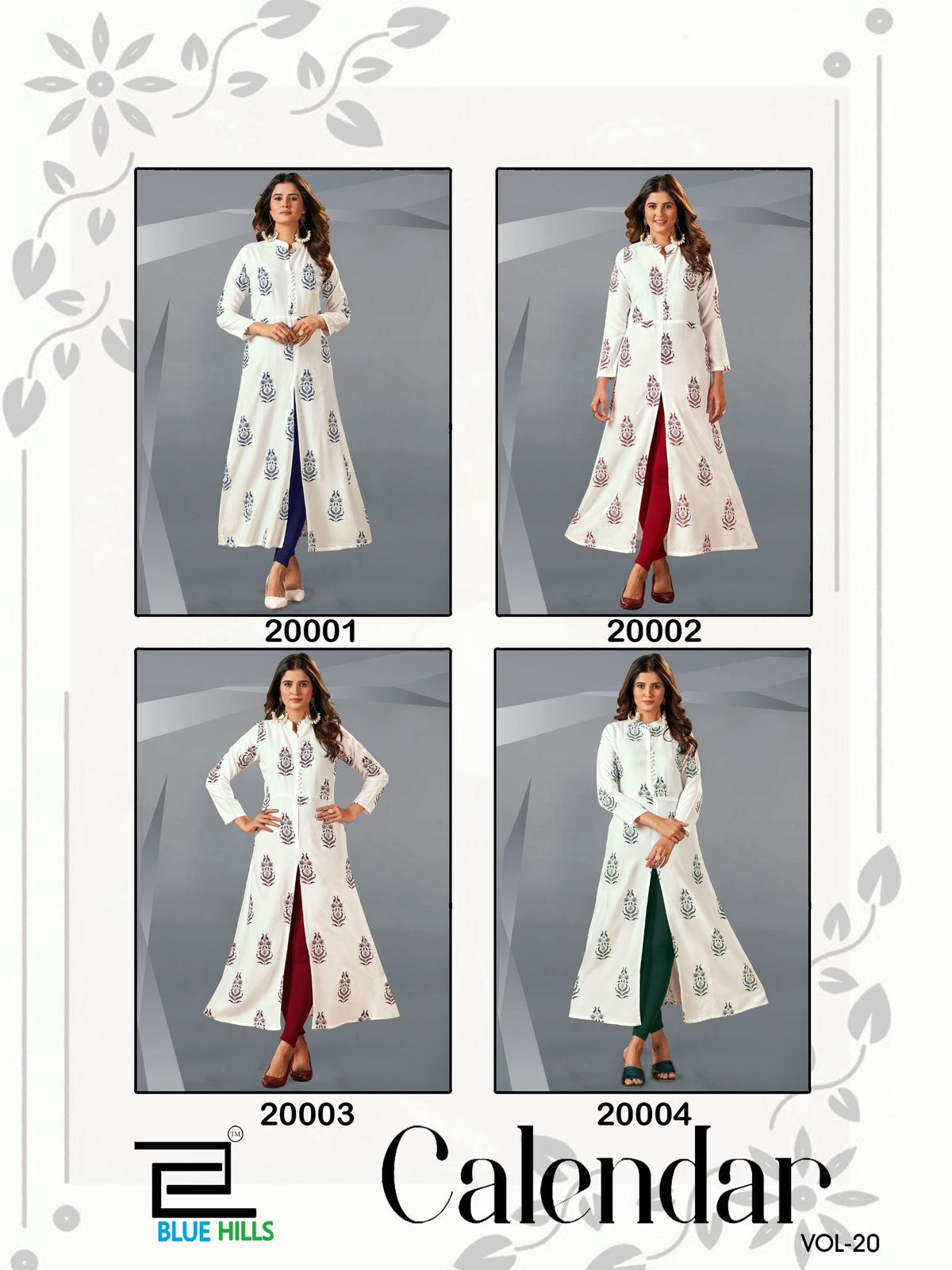 Calendar Vol 20 By Blue Hills Rayon Printed Designer Kurtis Wholesale Shop In Surat

